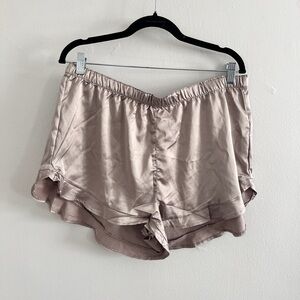 EXPRESS Satin Ruffle Hem Pajama Shorts NWT